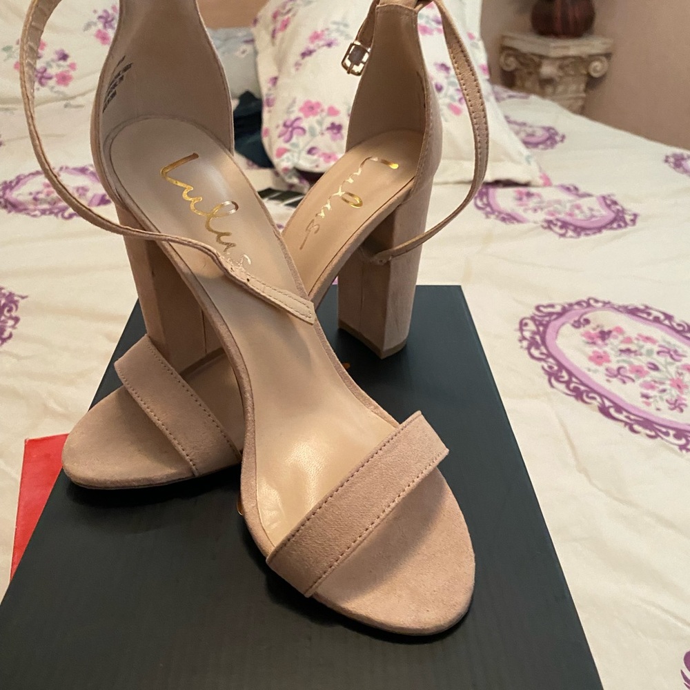 Lulus Taylor Natural Suede Ankle Strap Heels New Size 7
